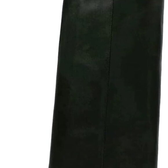 Women's Leather Stiletto Heel Knee High Boots Pointed Toe Slip On - Picture 1 of 7